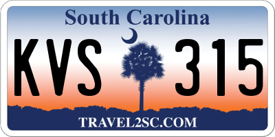 SC license plate KVS315