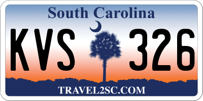SC license plate KVS326