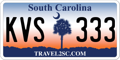 SC license plate KVS333
