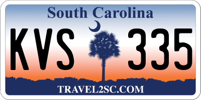 SC license plate KVS335