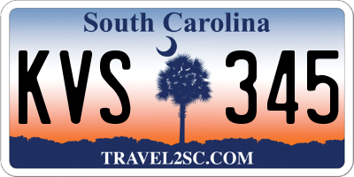 SC license plate KVS345