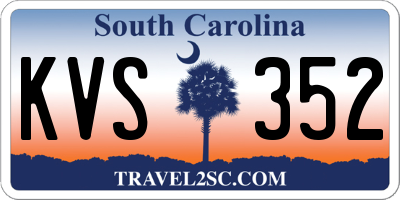 SC license plate KVS352