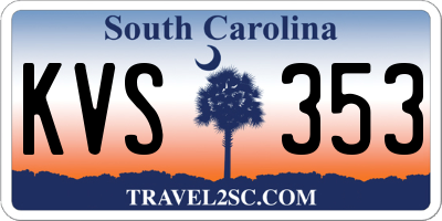 SC license plate KVS353