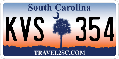 SC license plate KVS354