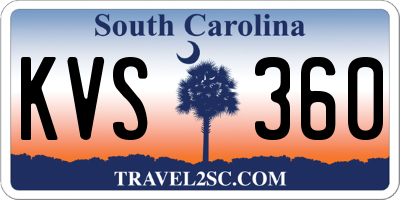 SC license plate KVS360