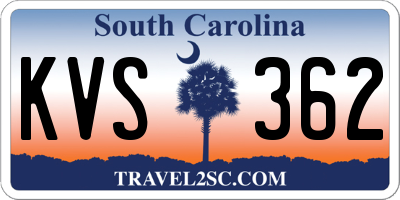 SC license plate KVS362