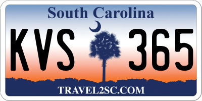SC license plate KVS365