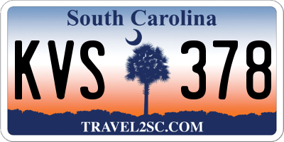 SC license plate KVS378