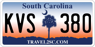 SC license plate KVS380