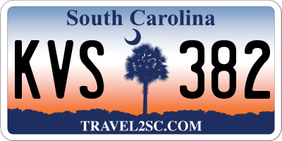 SC license plate KVS382
