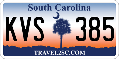 SC license plate KVS385