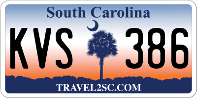 SC license plate KVS386