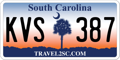SC license plate KVS387