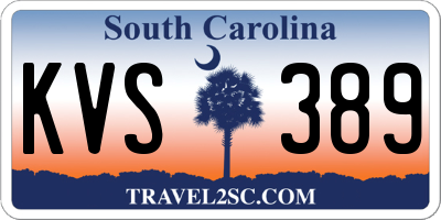 SC license plate KVS389