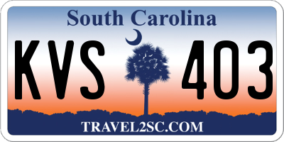 SC license plate KVS403