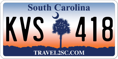 SC license plate KVS418