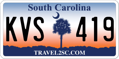 SC license plate KVS419
