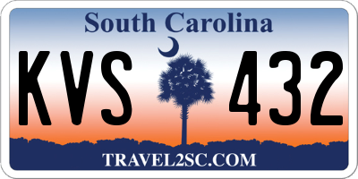 SC license plate KVS432