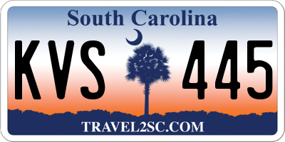 SC license plate KVS445