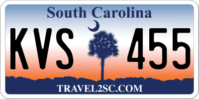 SC license plate KVS455