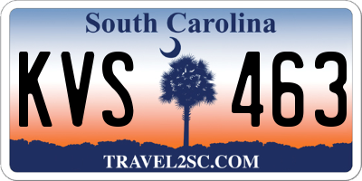 SC license plate KVS463