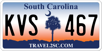 SC license plate KVS467