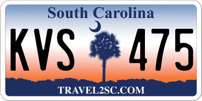 SC license plate KVS475