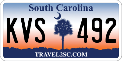SC license plate KVS492