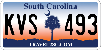 SC license plate KVS493