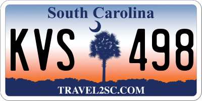 SC license plate KVS498