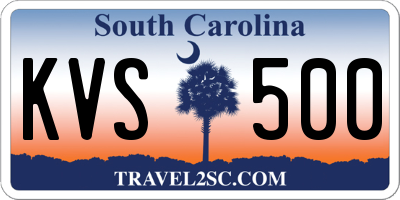 SC license plate KVS500