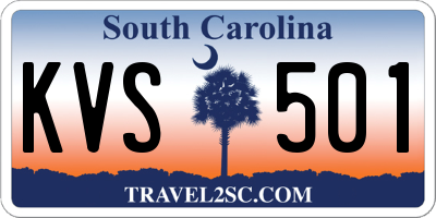 SC license plate KVS501