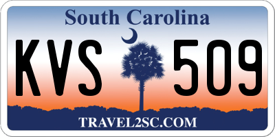 SC license plate KVS509