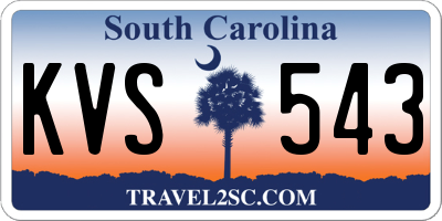 SC license plate KVS543