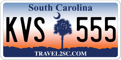 SC license plate KVS555