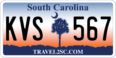 SC license plate KVS567