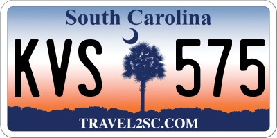 SC license plate KVS575