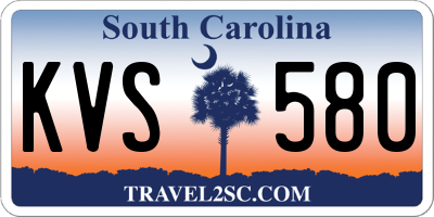 SC license plate KVS580