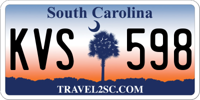 SC license plate KVS598