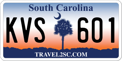 SC license plate KVS601