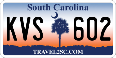SC license plate KVS602