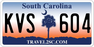 SC license plate KVS604