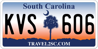 SC license plate KVS606