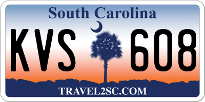 SC license plate KVS608