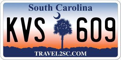 SC license plate KVS609