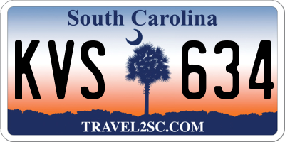 SC license plate KVS634