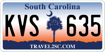 SC license plate KVS635