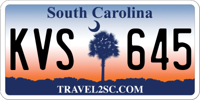 SC license plate KVS645