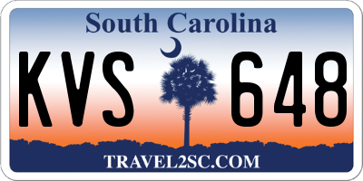 SC license plate KVS648