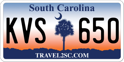 SC license plate KVS650